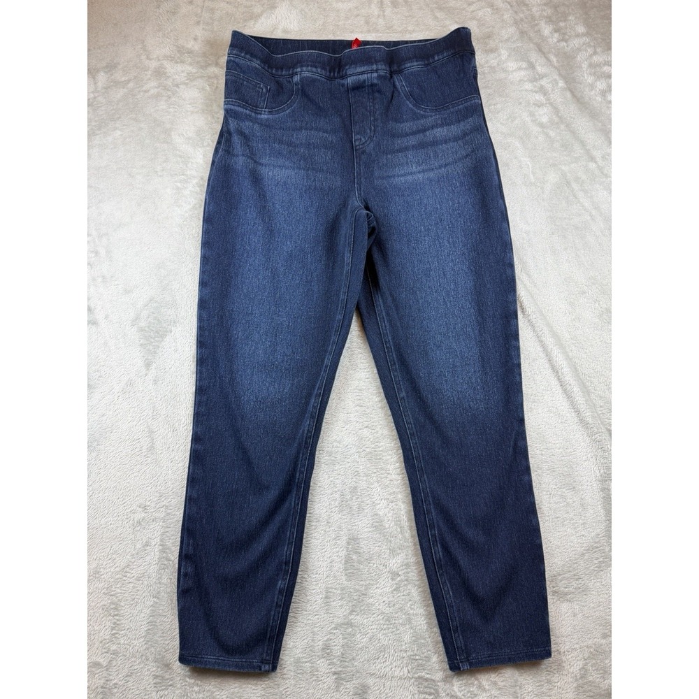 Spanx Jean Women's Large‎ Ankle Leggings Blue Pull On Tummy Shaping Pants